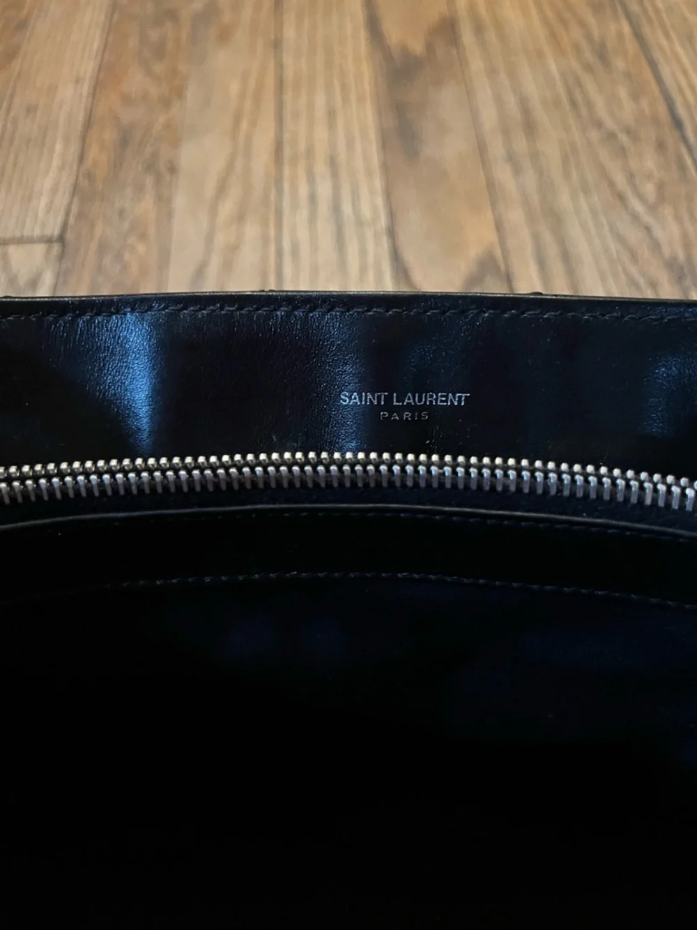Saint Laurent Black Quilted Chevron Leather Shoulder Bag with Silver YSL Logo - Picture 5 of 8